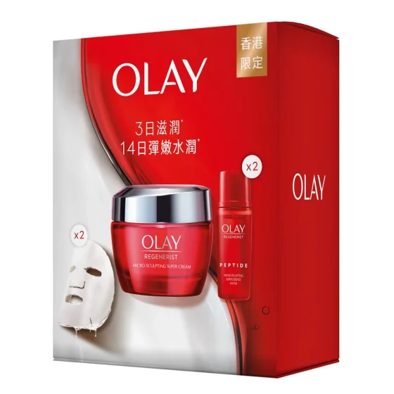 Olay Regenerist Pack (Super Cream 50g + Mask 2pcs + Super Essence Water 18ml x 2pcs) 1 Set