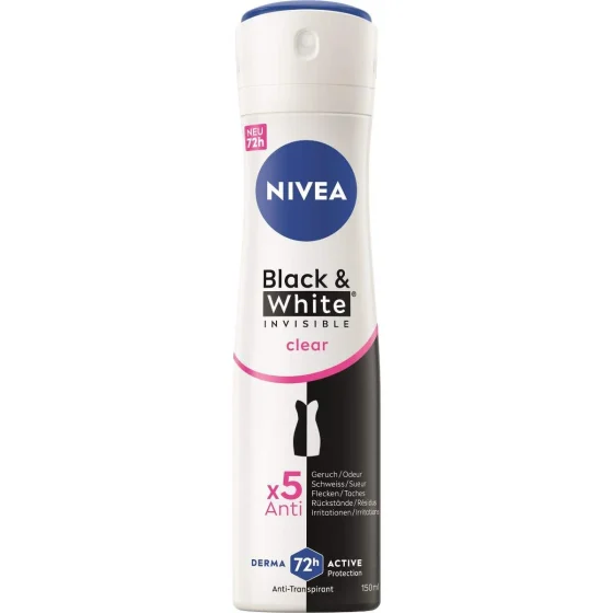 Nivea Invisible Black & White Clear Deodorant Spray 150ml