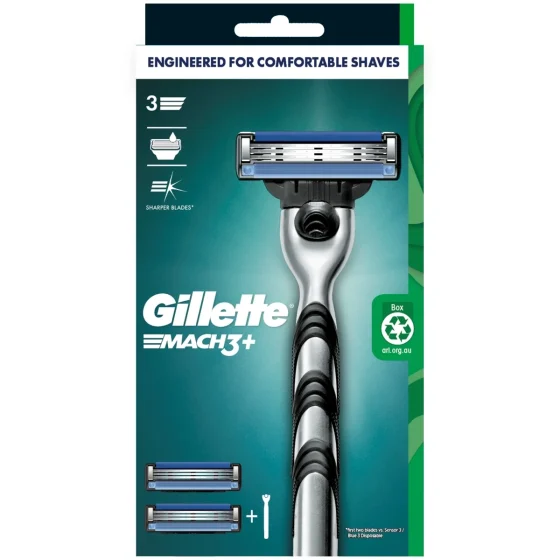 Gillette吉列Mach3鋒速3系列剃鬚刀 刀架 1件 + 刀頭 2片