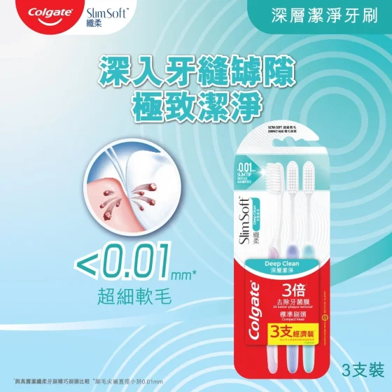 Colgate高露潔纖柔(超細纖毛)牙刷精巧頭牙刷 3支