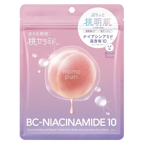 BCL Momopuri蜜桃乳酸菌修護精華面膜 7片