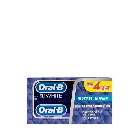 Oral B 3DW 清檸薄荷牙膏120克x4支
