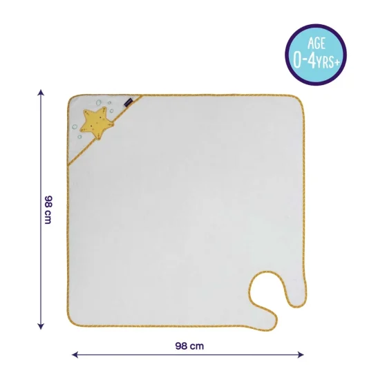 Clevamama超柔軟竹纖維嬰兒沐浴毛巾(白) 1件