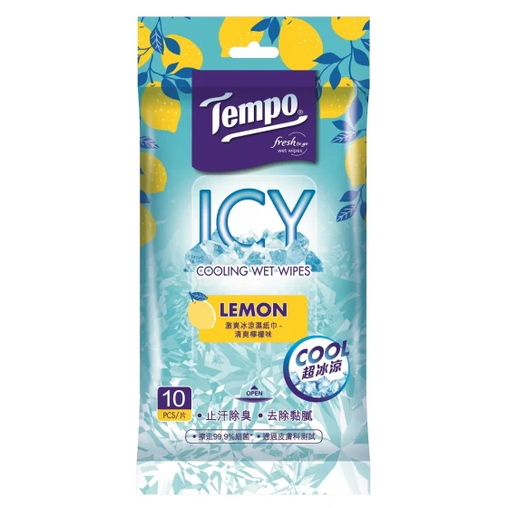 Tempo得宝激爽冰凉湿纸巾柠檬味 10片装