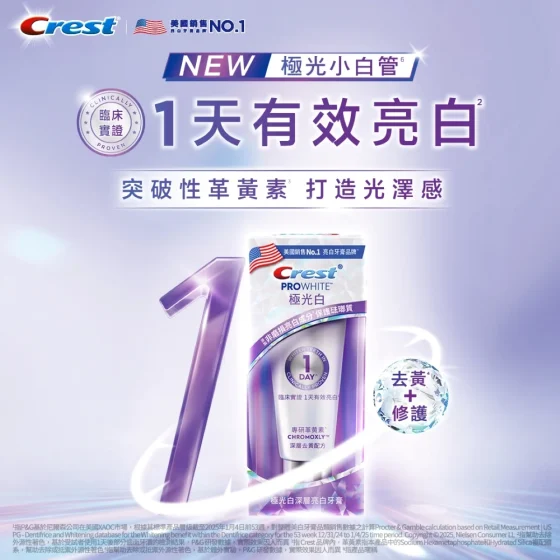 Crest佳齒ProWhite極光白深層亮白牙膏 90克