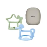Moyuum Platinum Silicone Baby Teether Gift Set (Green Star & Blue Pony) 1 Set