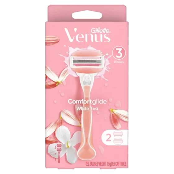 Gillette Venus吉列維納斯ComfortGlide女士除毛刀 刀架 1件+刀頭 2片