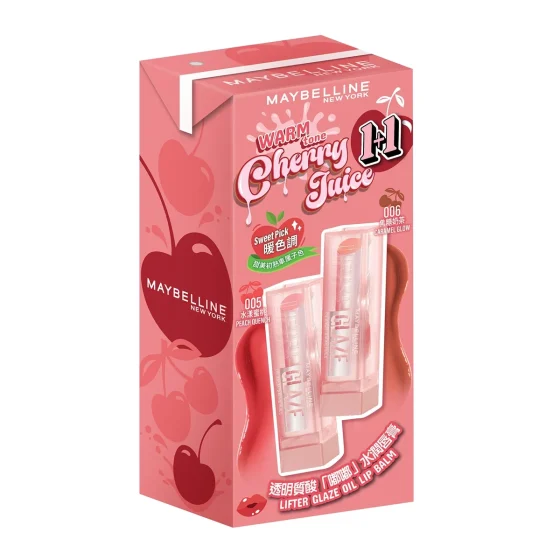 Maybelline Lifter Glaze Oil Lip LTD Balm Warm Tone 1+1 (005 Peach Quench + 006 Caramel Glow) 1 Set
